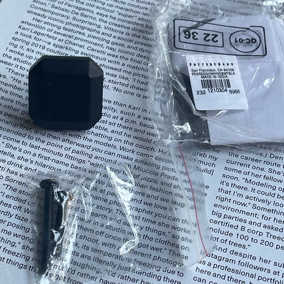 New Pottery Barn Pearson 1 1/4” Cabinet Knob In Matte Black - 24 Knobs - Picture 6 of 8